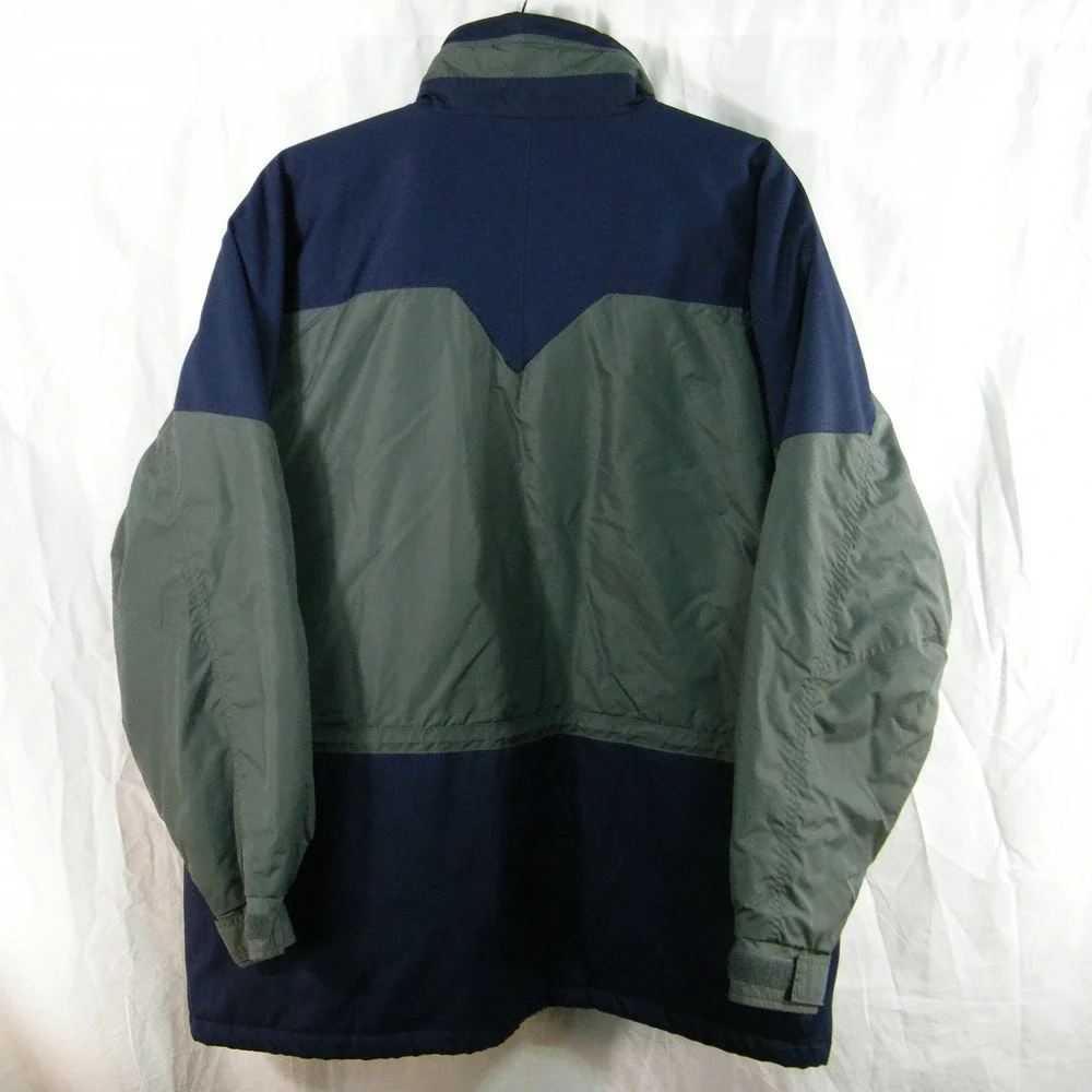 Columbia Sportswear Insulated Parka‎ Jacket Mens XXL Green Blue Colorblock Vtg